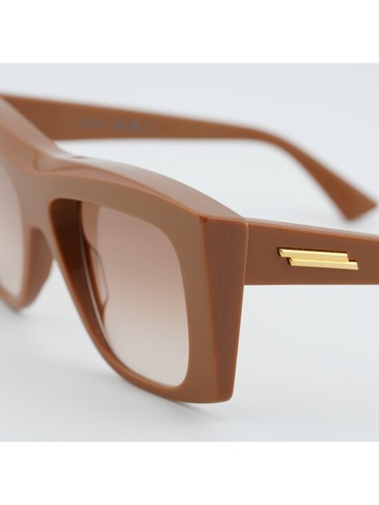 Bottega Veneta BV1270S 003 Women Sunglasses Brown Geometric Frame, Brown Lenses main image 6